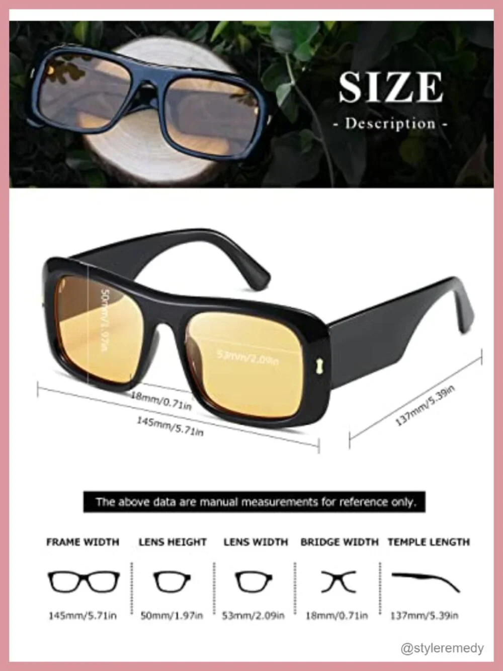 Y2K Oversized Square Sunglasses Thick Frame Lightweight